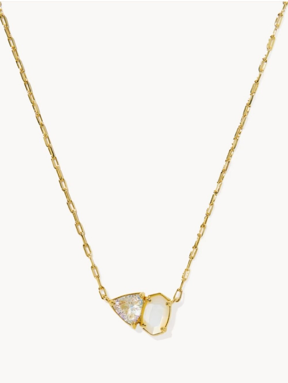 Kendra Scott Tatum Gold Necklace with Clear Crystal Pendant